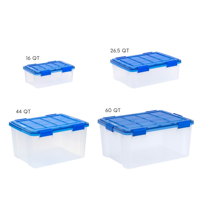 Airtight Clear Storage Bins W/ Lids Stackable Heavy Duty Organizing Totes New