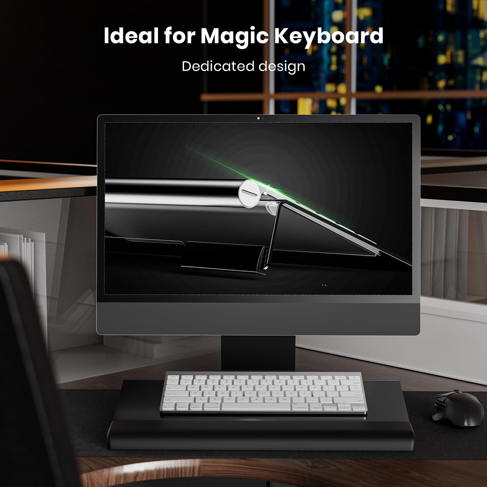 Compact Keyboard Stand w/Silicone Wrist Rest & 3-Level Height Adjustment, Kle...
