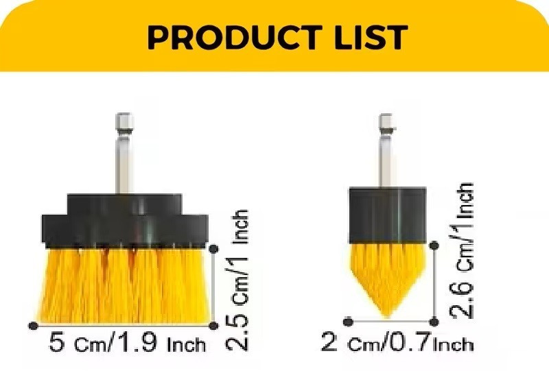 6pc Drill Brush Cleaning Attachment Set Scrub Brushes for Car Bathroom Kitchen