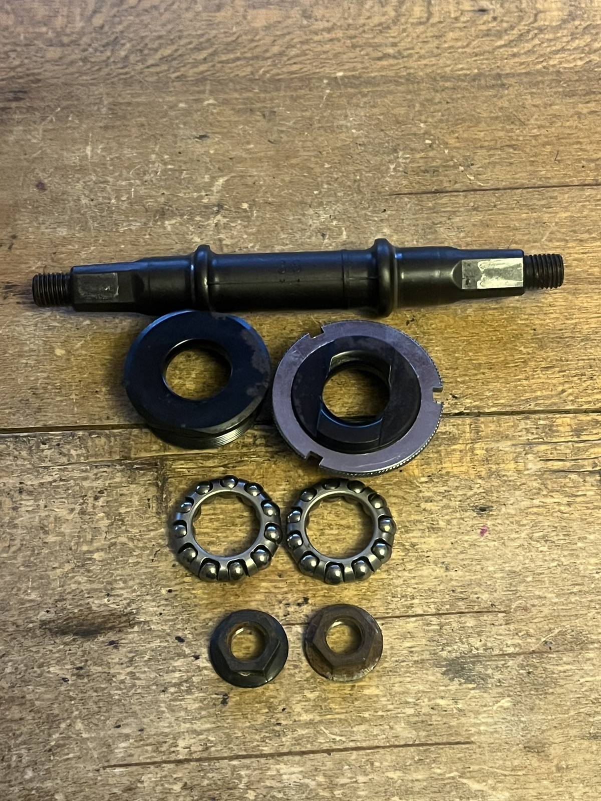 Vintage Unbranded Three Piece Bottom Bracket ~see Pics/condition~ 3S 70s 80s