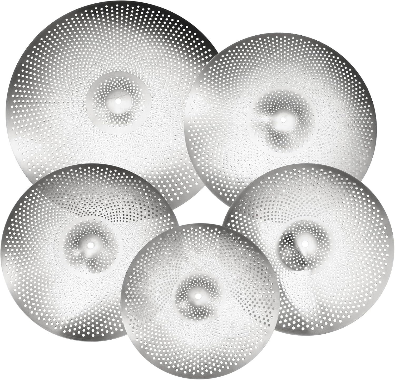 5pcs Mute Cymbal Set 14" 16" 18" 20" Low Volume Practice Cymbal with Bag