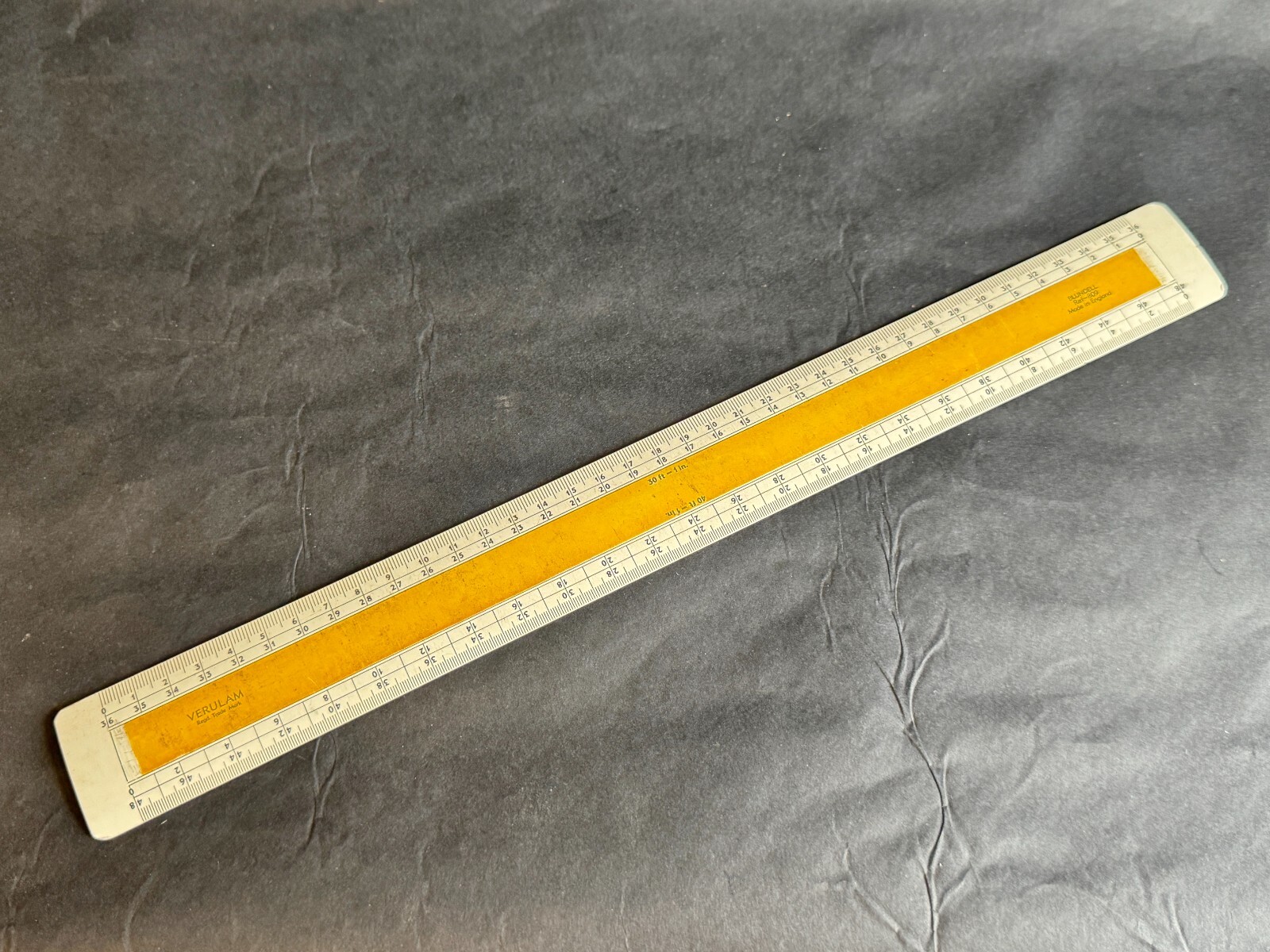 VINTAGE BLUNDELL REF 809 ENGLAND MADE HEAVY RULE RULER MEASURE