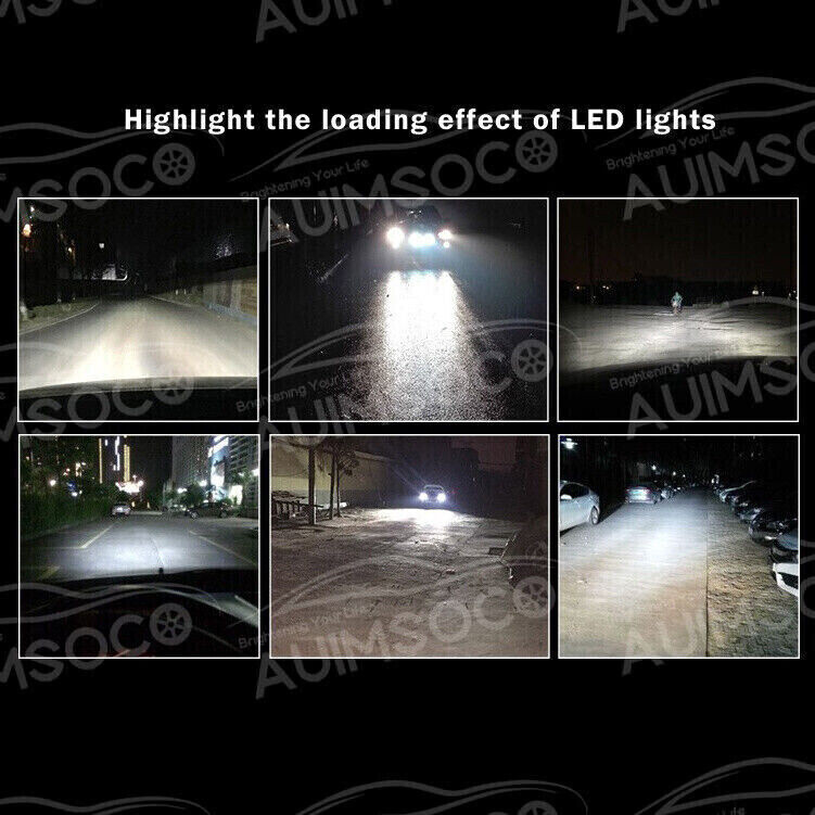 LED Headlight Bulbs Combo Kit 9005 + H11 High Low Beam 6500K White Super Bright