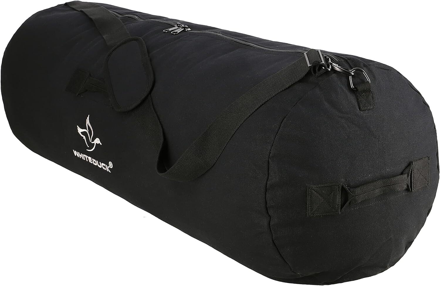 Durable Weatherproof Black Canvas Duffel Bag For Travel And Storage 36 Inch