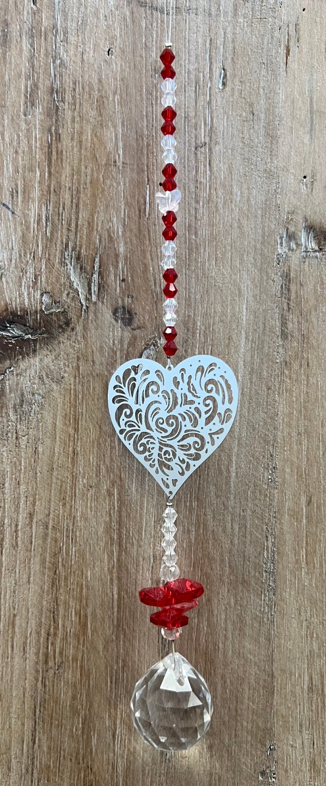 Heart Metal Suncatcher 13.5" x 2.25"