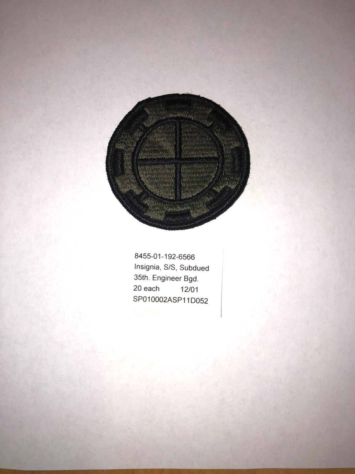 35th Engineer Brigade Subdued U.S. Army Shoulder Patch Insignia