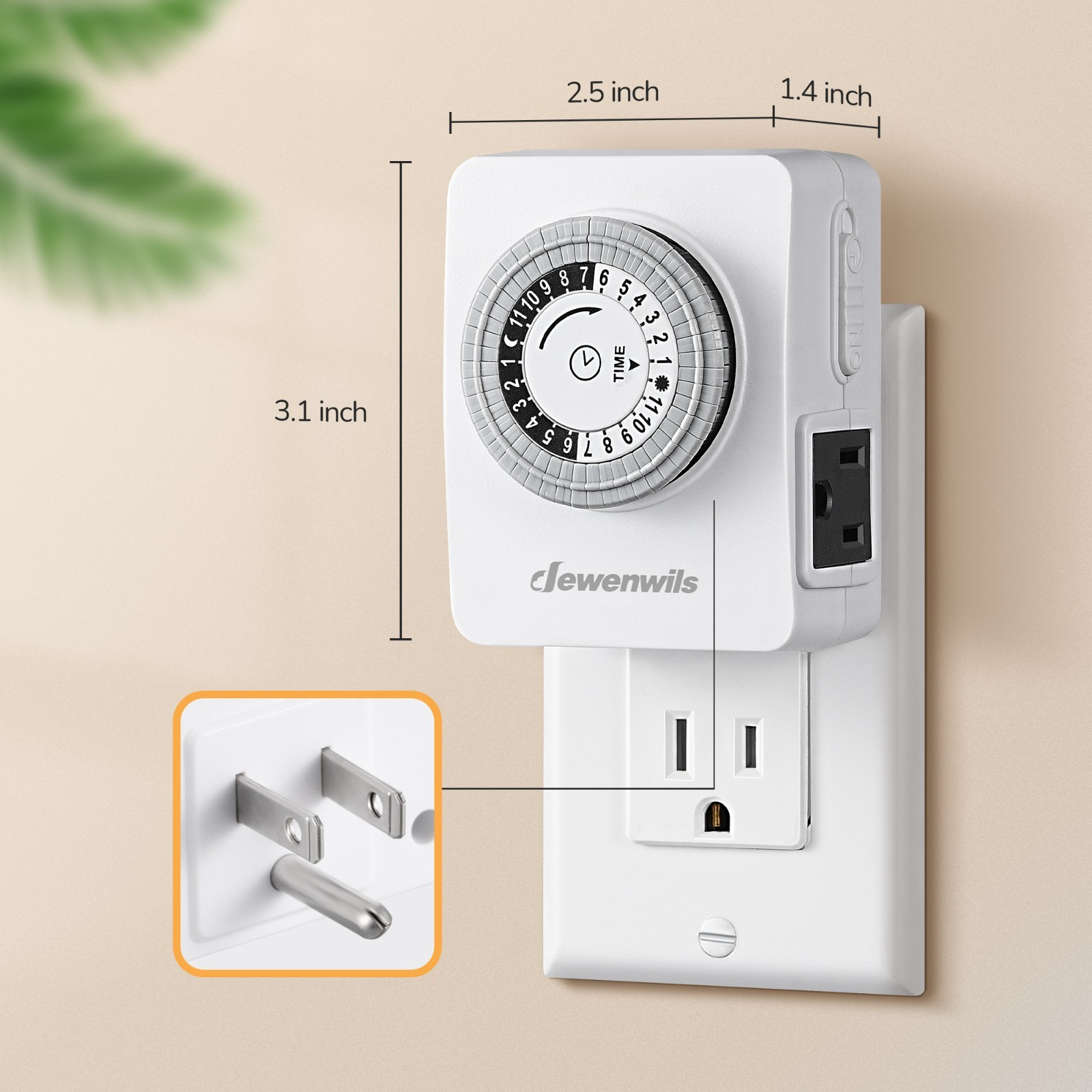 6 Pack Indoor Outlet Timer, 24Hr Programmable, 1875W,Grow Light & Lamp