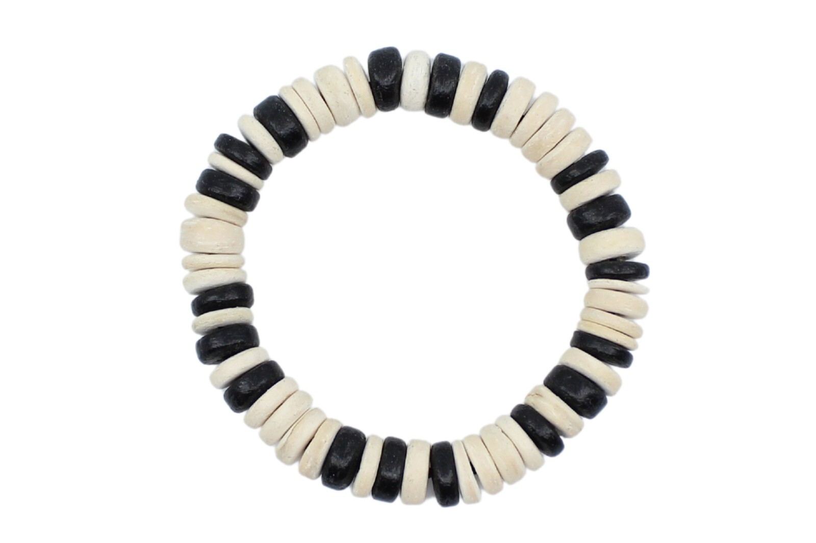 Coconut Shell Bracelet - 7", Beige Coconut Shell (Thick), Hawaiian Surfer Style