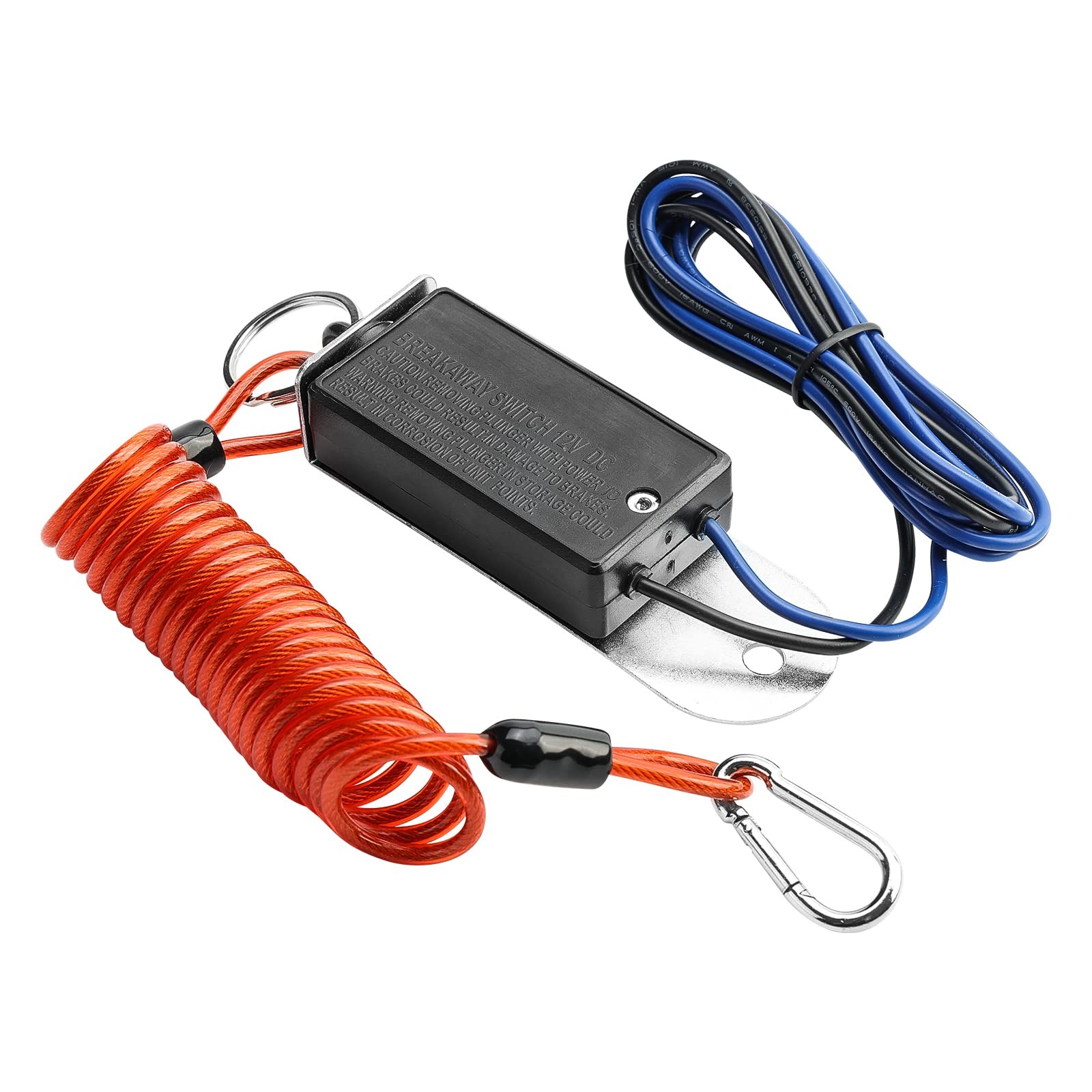 Breakaway Switch with 6ft Coiled Cable for Electric Brake & RV Trailers