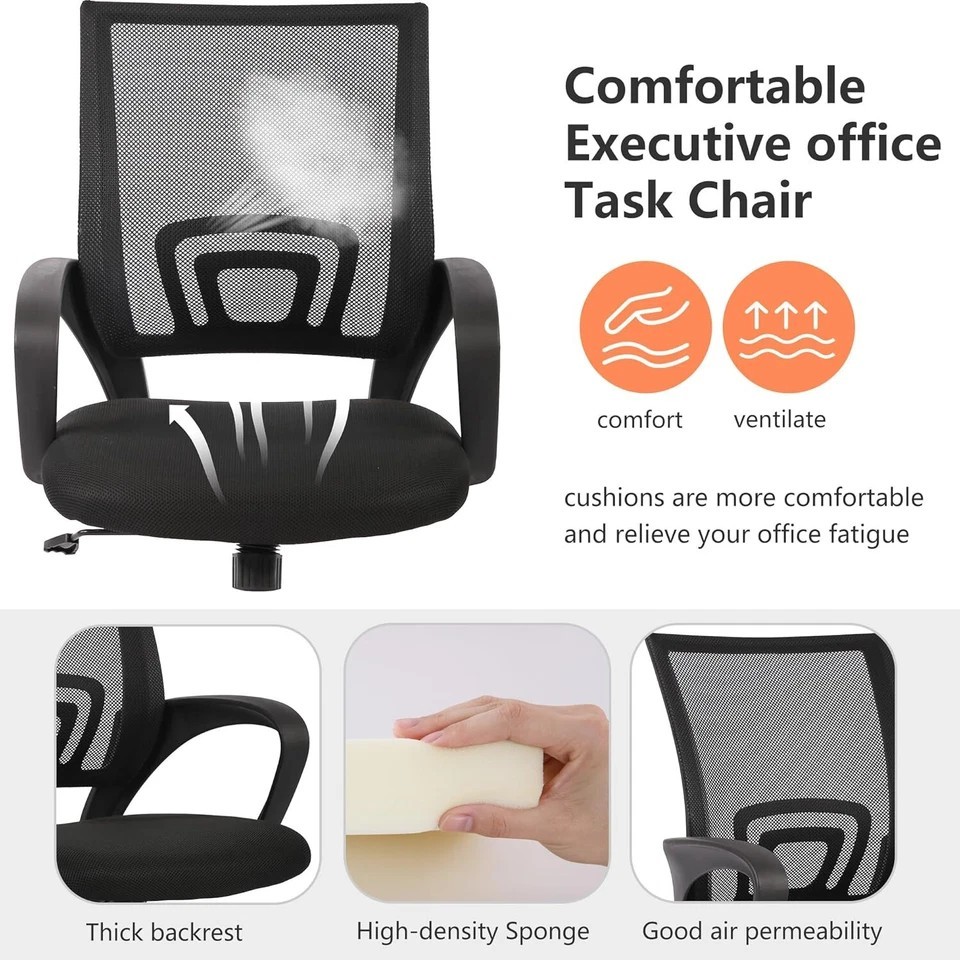 Office Chair Desk Computer Chair Adjustable Ergonomic with Lumbar Support