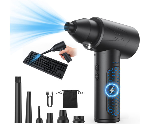 Plumero aire eléctrico 150000RPM LED inalámbrico 3 niveles batería 7500mAh