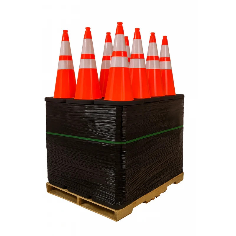 100 Qty Bulk 28” Orange Traffic Cones 7lb Base w/Reflective Collars MUTCD