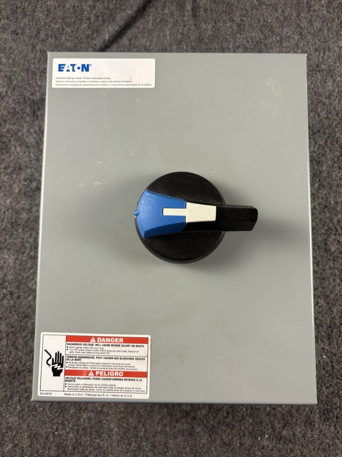 Eaton ER53080UD 80A 600V Rotary Disconnect Switch Type 12/3R Enclosure