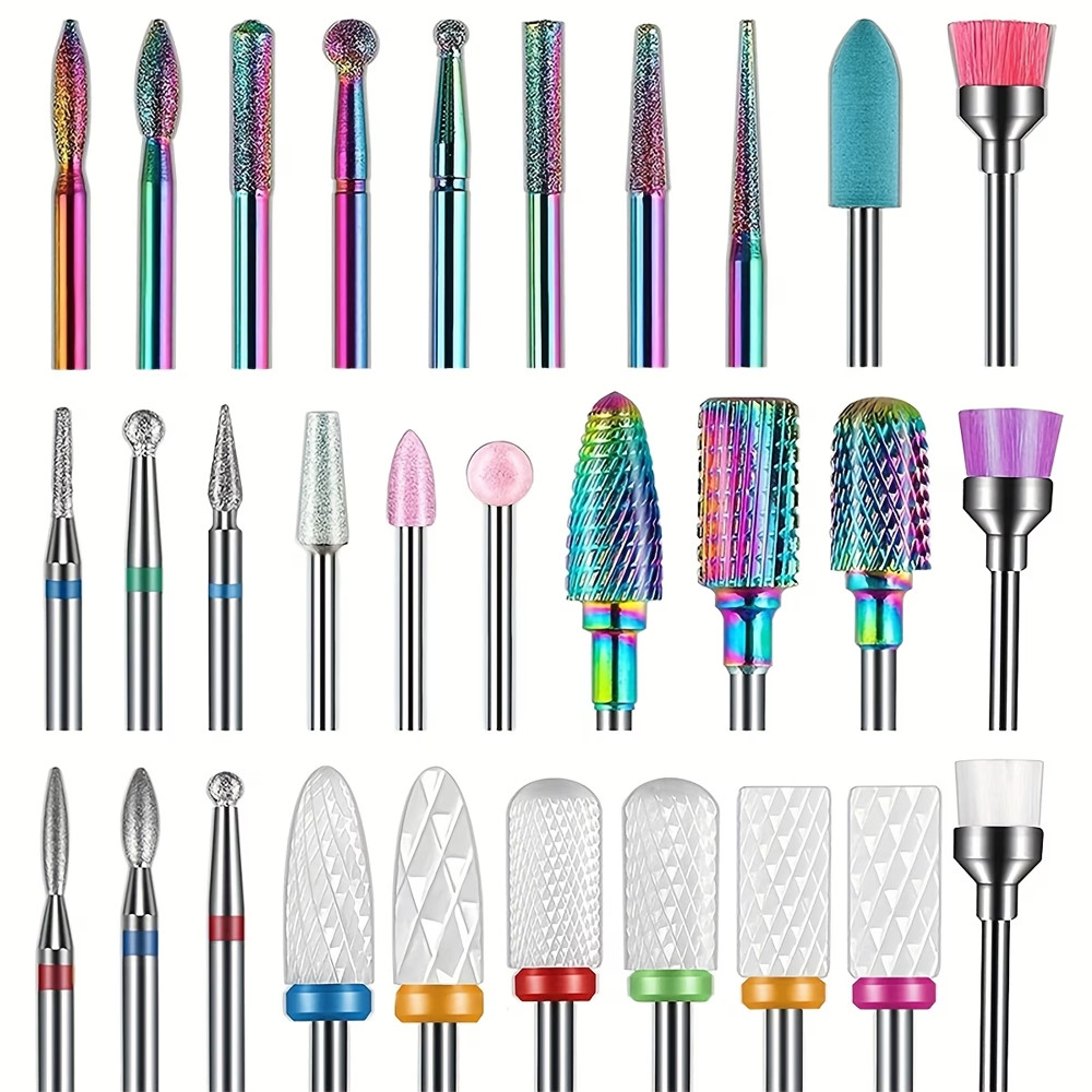 20Pcs Nail Drill Bits Electric Manicure Pedicure Tools File Drill Grinding Head