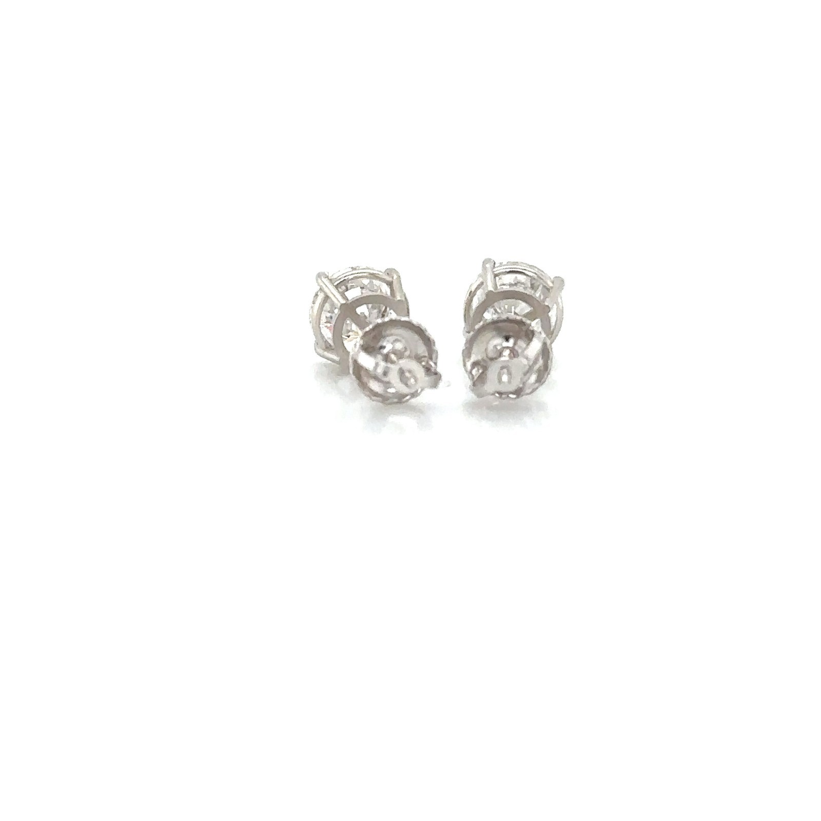 14K White Gold 1.65Ct Round Lab Created Diamond Stud Earrings Solitaire