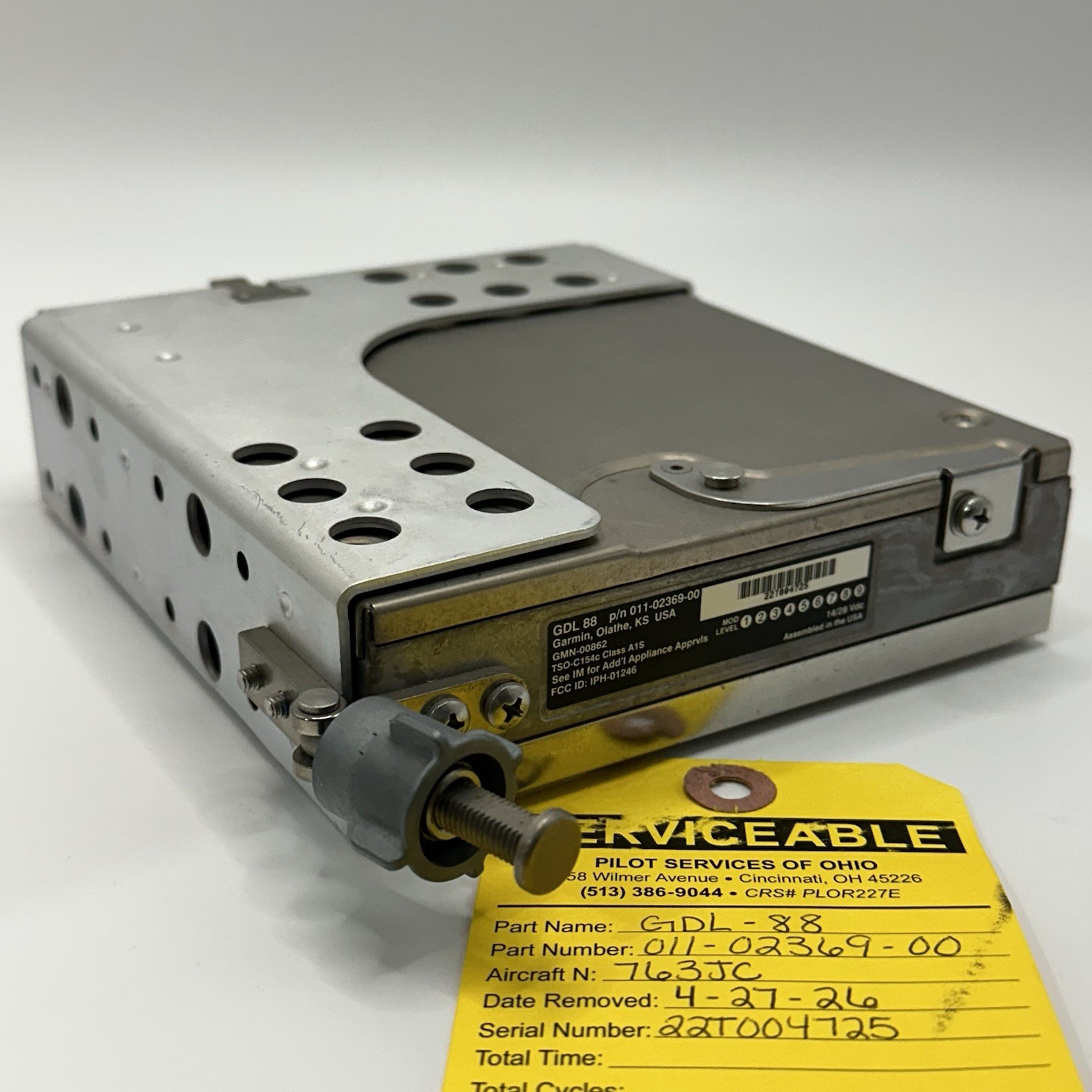 Garmin GDL 88 ADS-B IN AND OUT DATALINK P/N 011-02369-00 With Tray + Yellow Tag