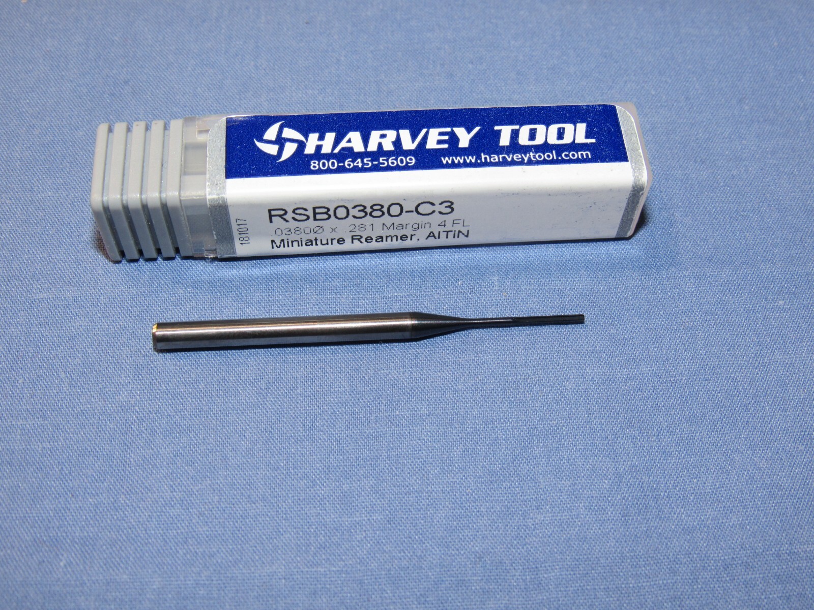 Harvey Tool Carbide reamer .038" Dia. X 9/32 Flute 4 Flute (RSB0380-C3) AlTiN