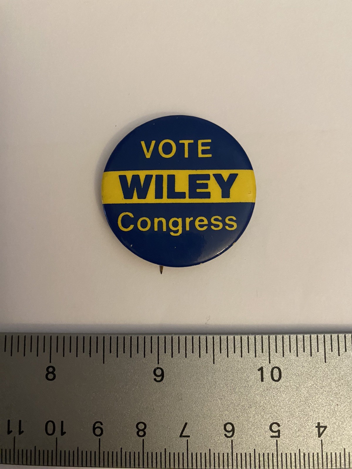 Vote Wiley Congress Pin Back Button P130