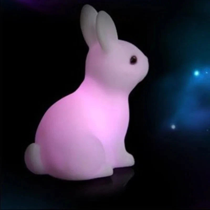 Colorful Rabbit Night Light Cartoon Bunny Lamp Kids Baby Gift Christmas Birthday