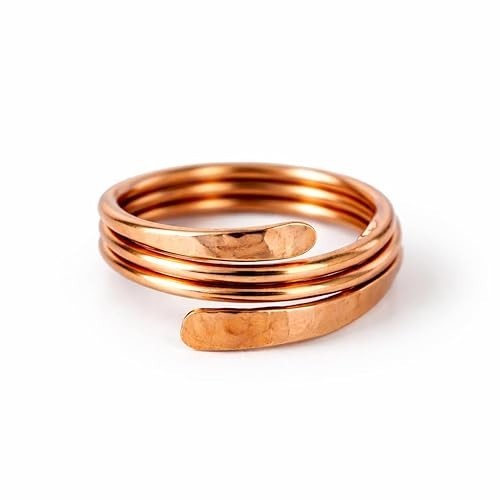 Solid Pure Copper Minimalist Healing Ring, Handmade, Unisex, Wrap Band Ring