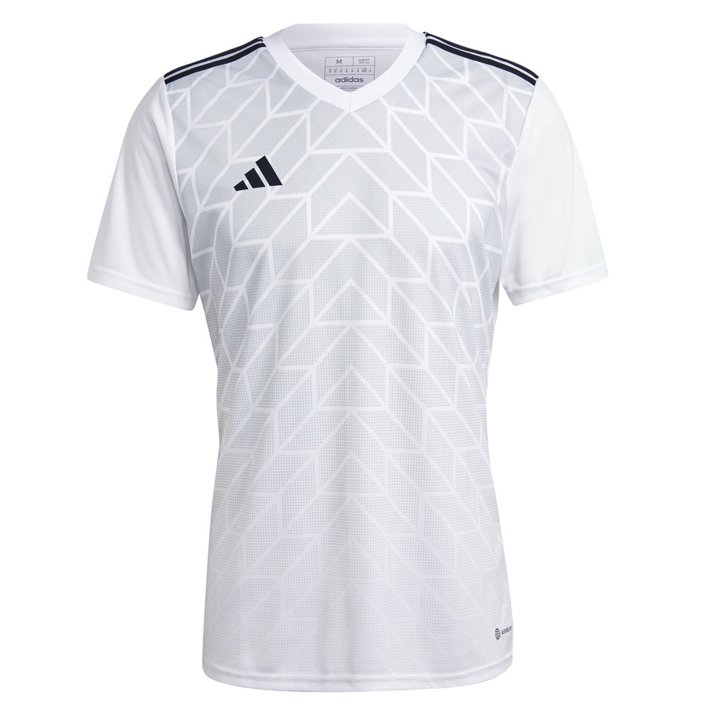 adidas Icon 23 V Neck Short Sleeve Soccer Jersey Mens White  HR2630-A