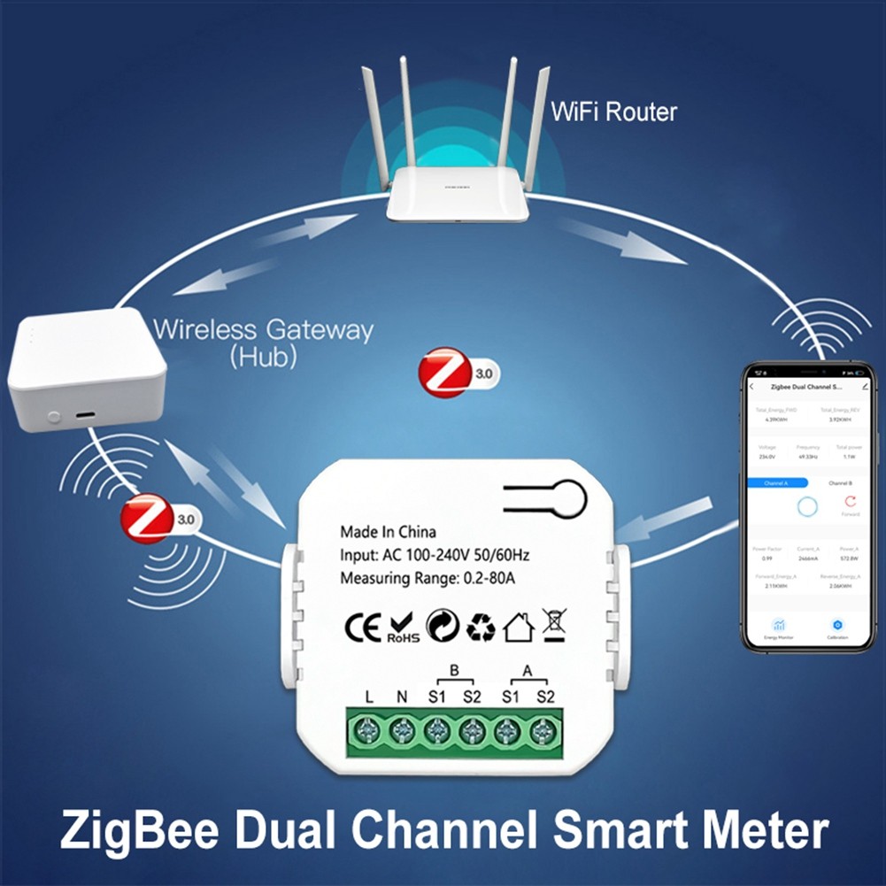 Tuya Meter 2 Way Bidirectional with Current Sensor Clamp App 6339