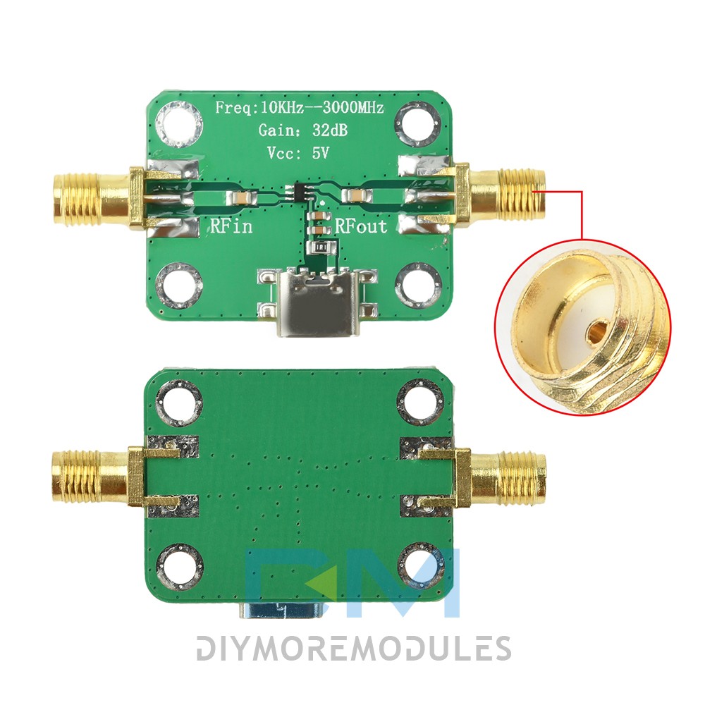 10kHz-3GHz Low-Noise Amplifier LNA RF Broadband Amplifier Module 32dB Gain TypeC