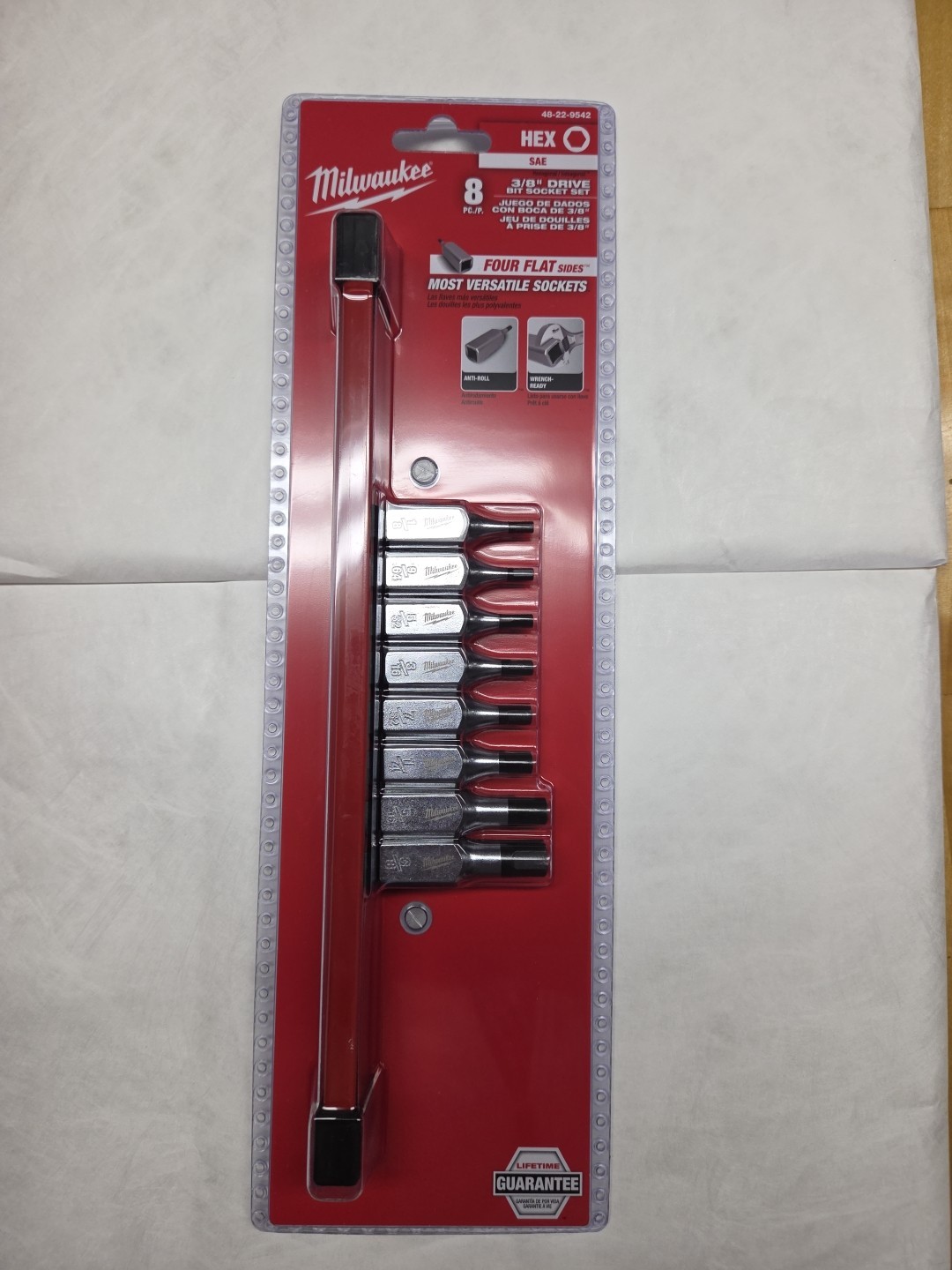 Milwaukee 48-22-9542 3/8" Drive Hex Bit Socket Set - SAE - 8 PC