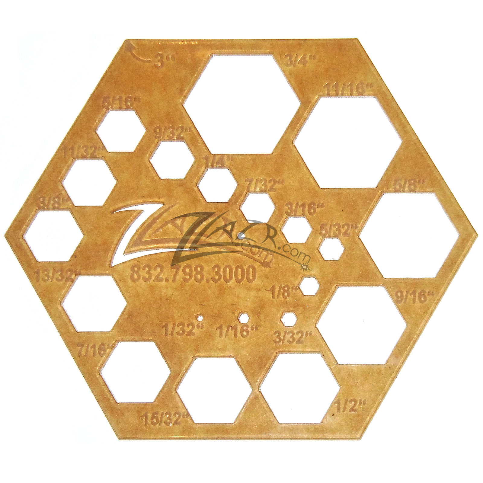 3"x1/32" Clear Acrylic Hexagon Hole Guide Template Plastic Draw Stencil Quilting