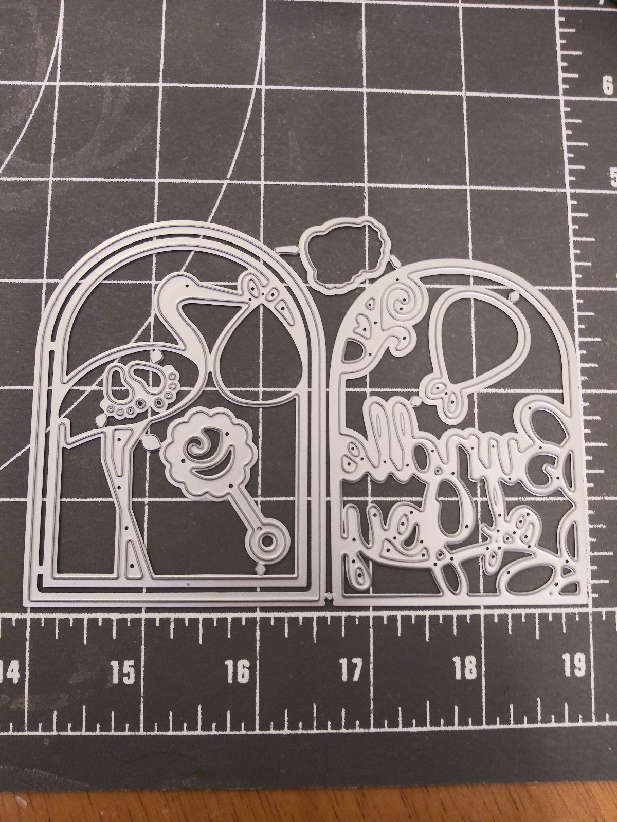 Universal Die Cut Tool Thin Metal Emboss New Baby Bundle Joy Stork 3d favor feet