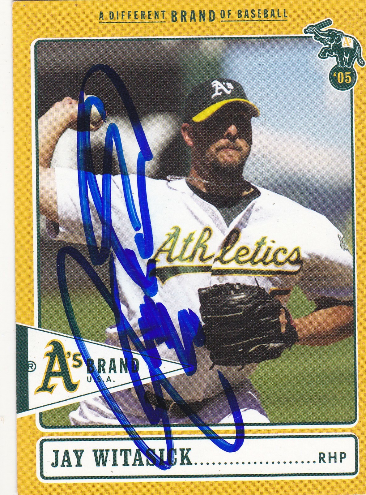 JAY WITASICK OAKLAND A'S SIGNED CARD GIANTS YANKEES ROCKIES ROYALS PADRES RAYS