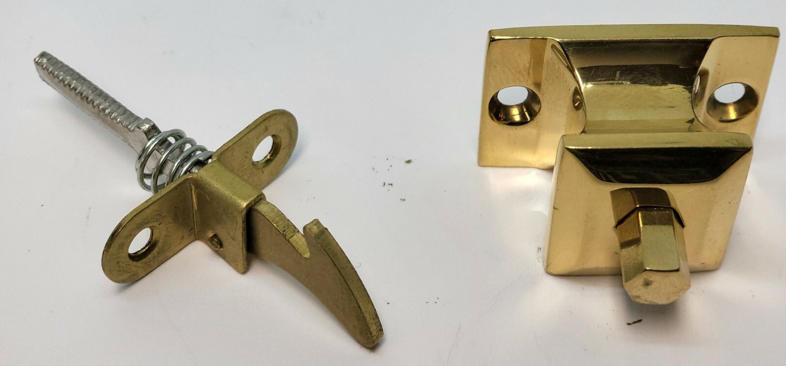 PUSH BUTTON LATCH Square Knob brass cabinet cupboard pull door drawer antique