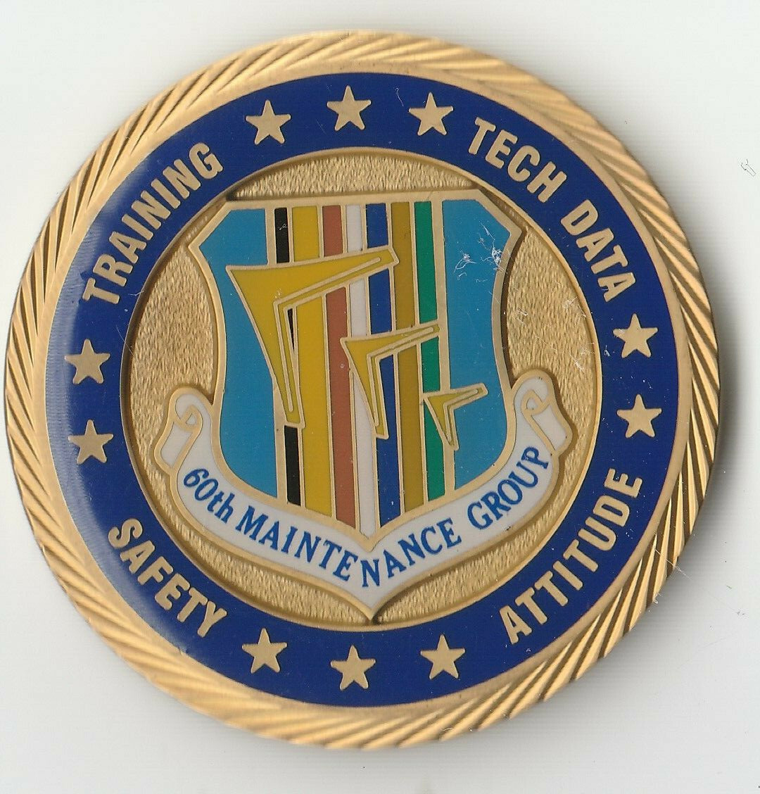 USAF 60TH MAINTENANCE GROUP Challenge Coin 1.75" DIA C-3