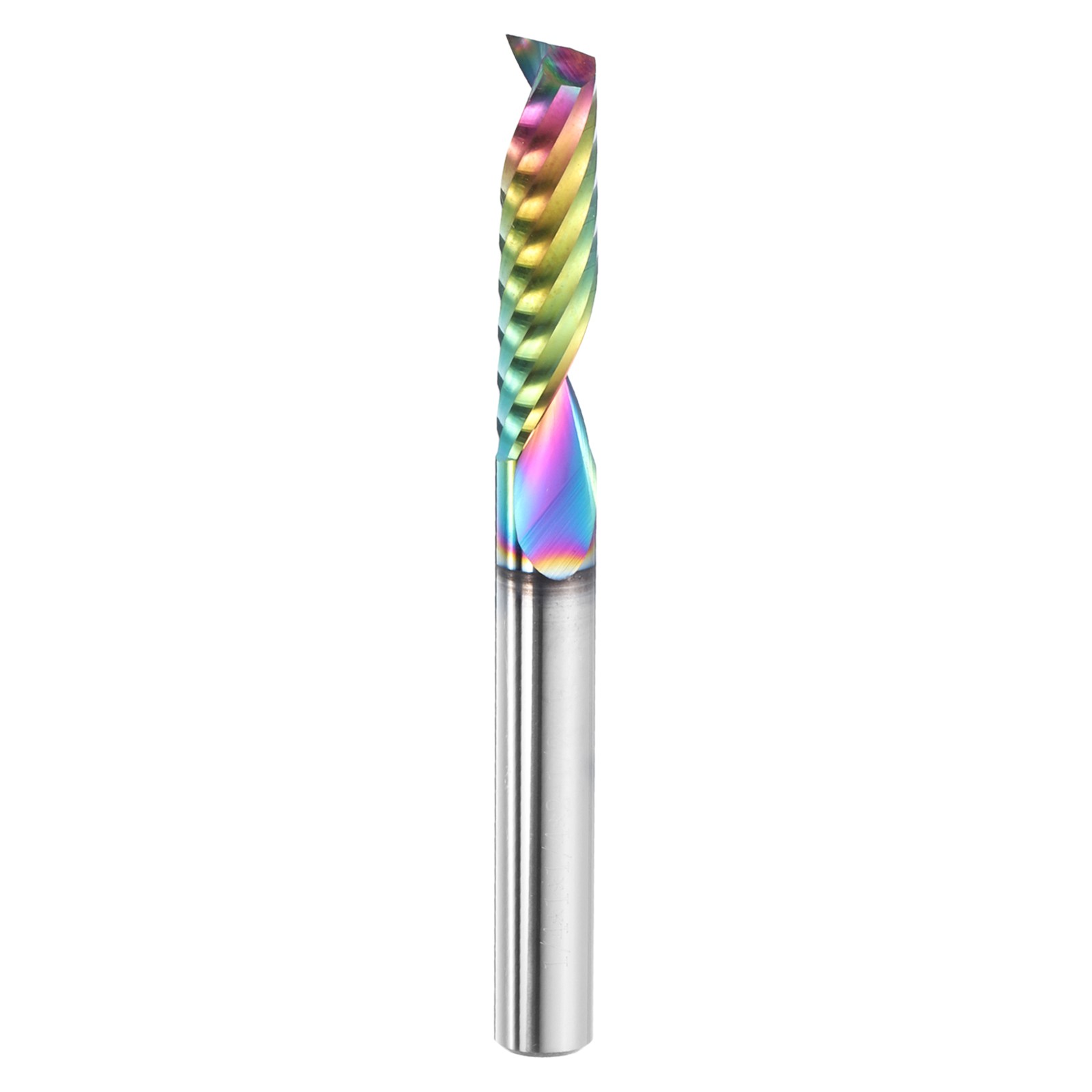 Spiral Router Bit 1/4"x1/4"x1"x2-1/2" Colorful Coat 1 Flute 30 Degree Helix