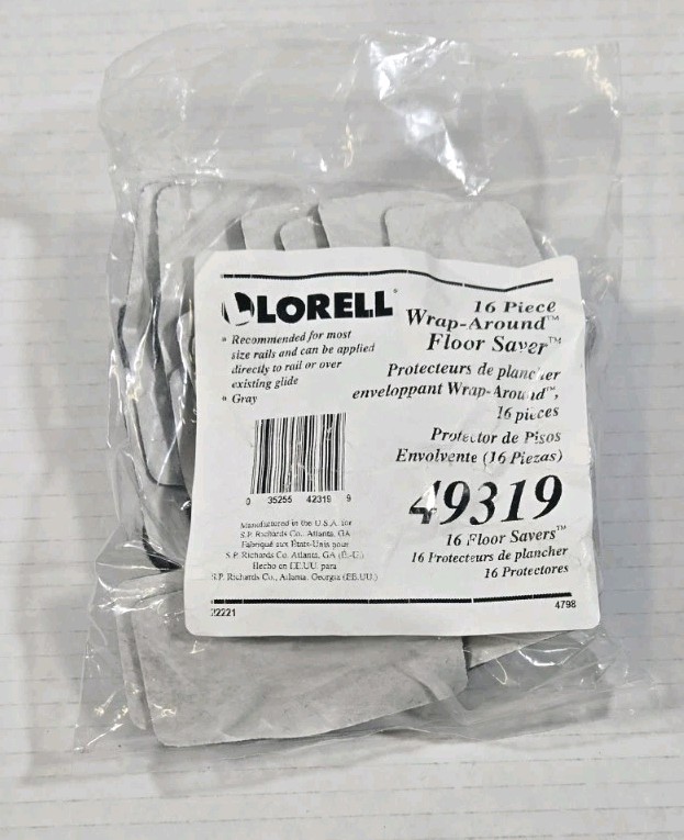 Lorell 16 Piece Wrap Around Floor Saver Gray 49319 Sealed Package