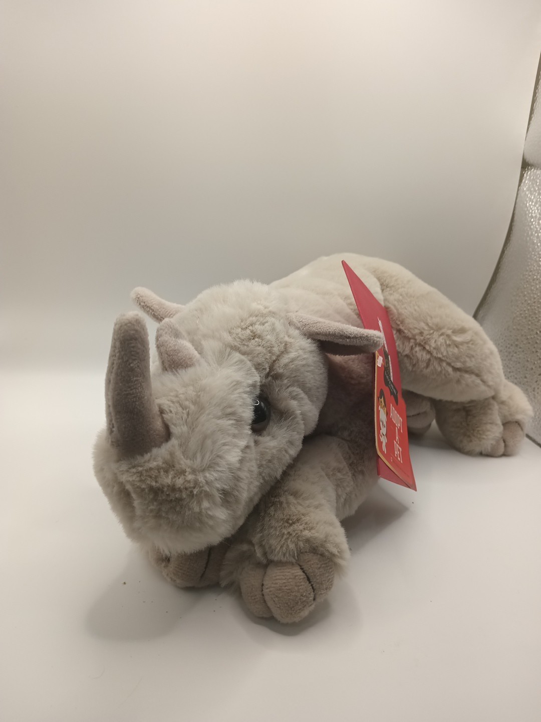 FAO Schwarz Rhinoceros Rino 15" Stuffed Animal Plush Adopt A Pet With Tags