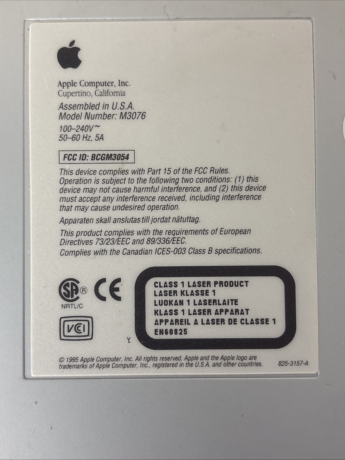 1995 Apple Macintosh Performa 6200CD PowerPC In Box WORKS