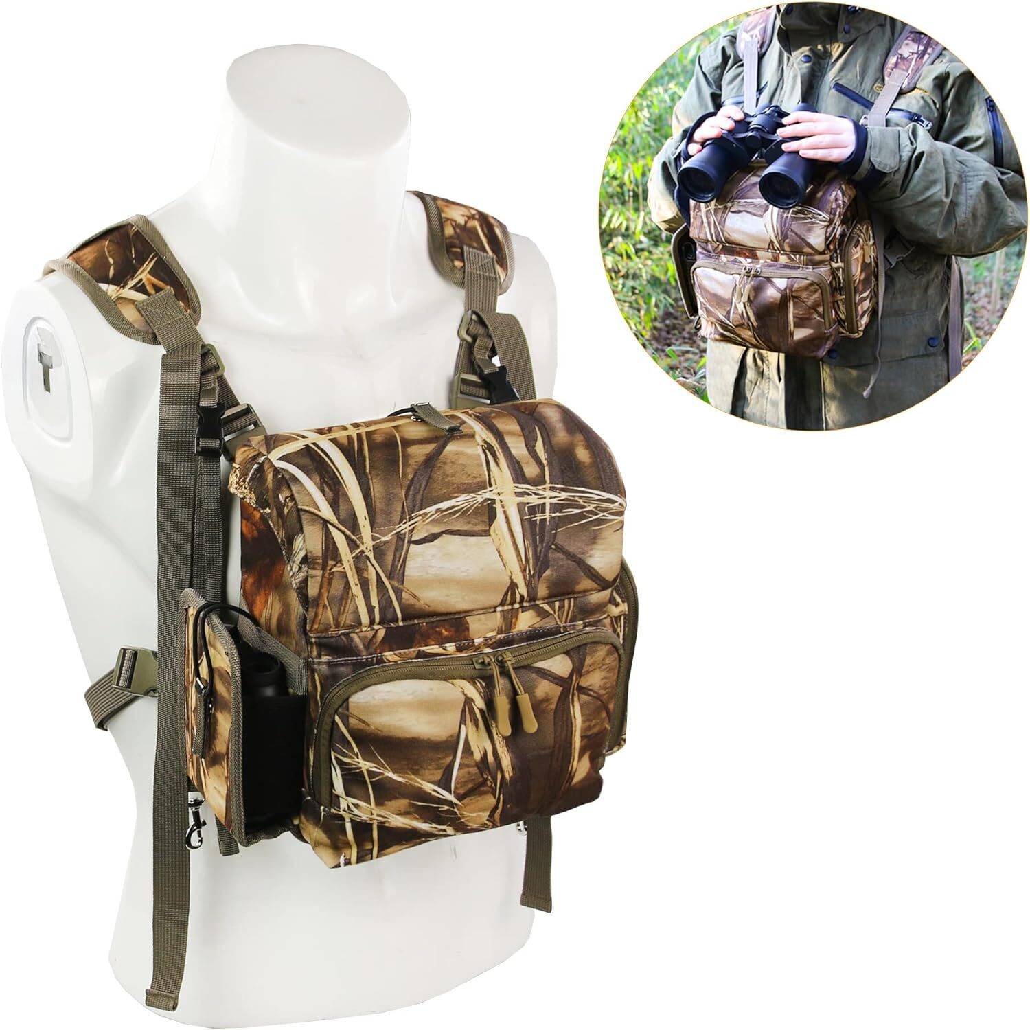 Binocular Harness Bino Harness Chest Pack with Rangefinder Pouch Bino Straps