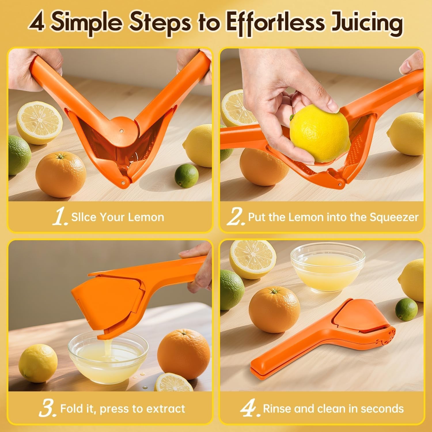 Lemon Squeezer Citrus Juicer Max Juice Extraction Multicolor Manual Lime Juicer