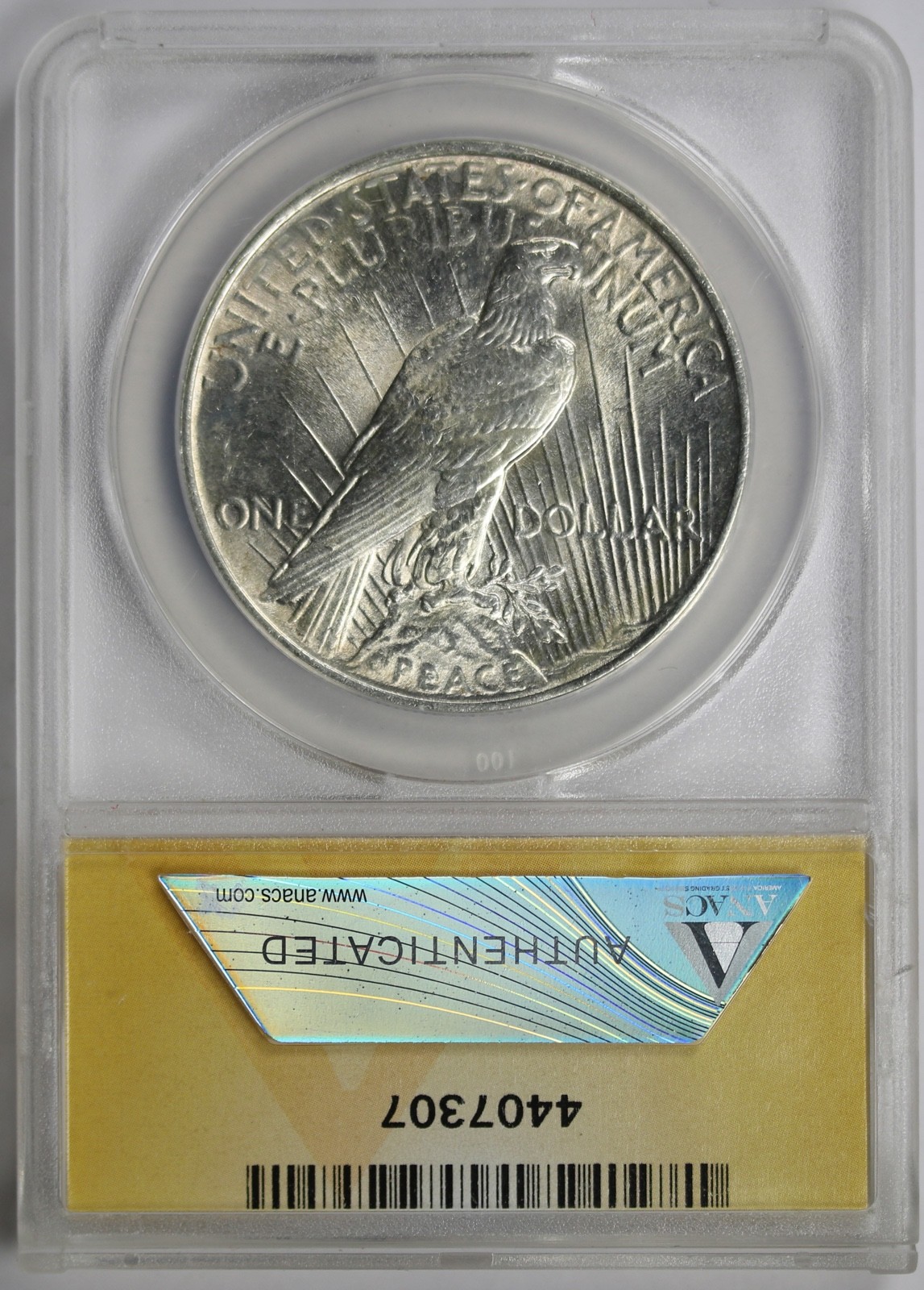 1924 Peace Silver Dollar MS 60 ANACS