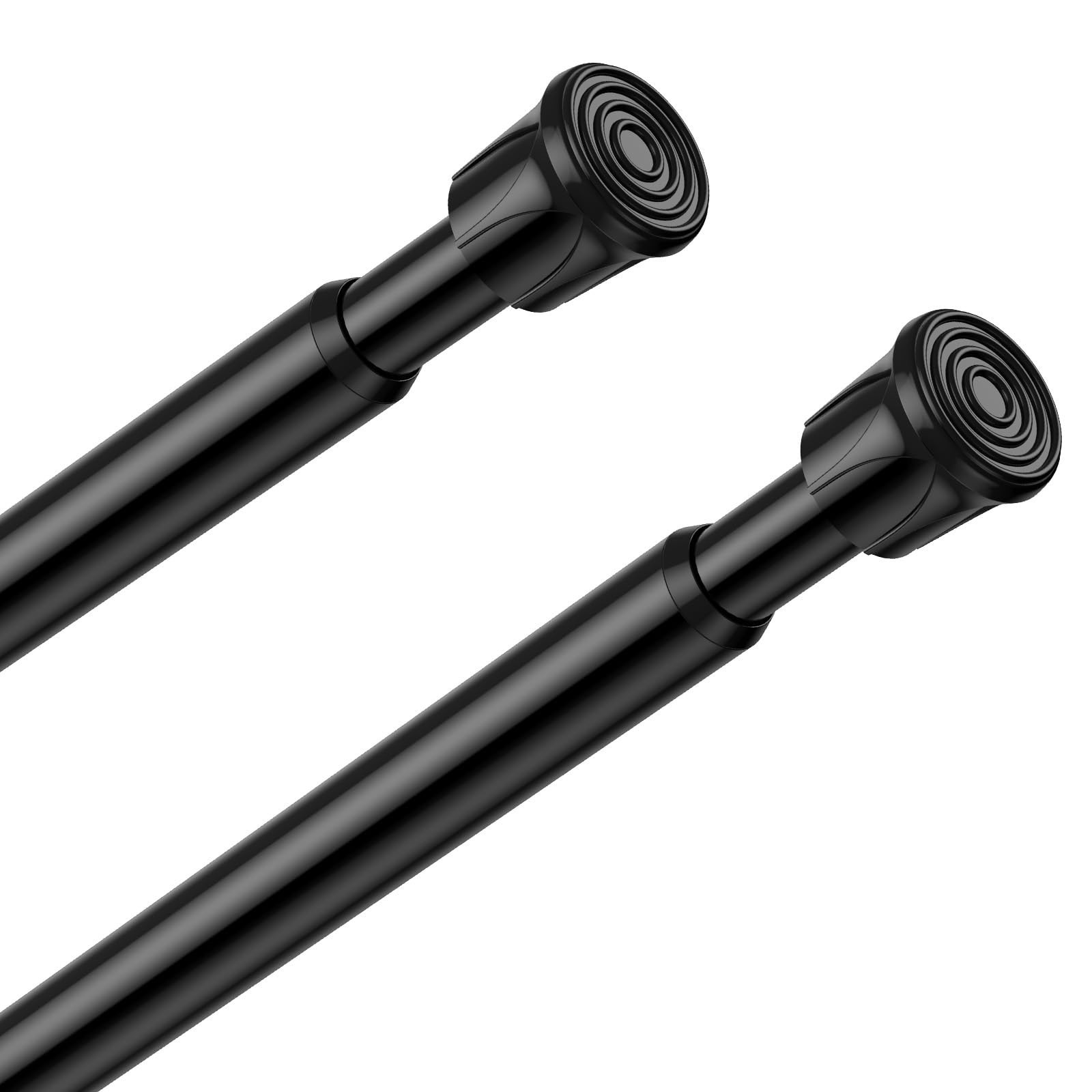 2 Pack Spring Tension Rods 28-48 Inches,5/8" Diameter Black Spring Loaded Cur...