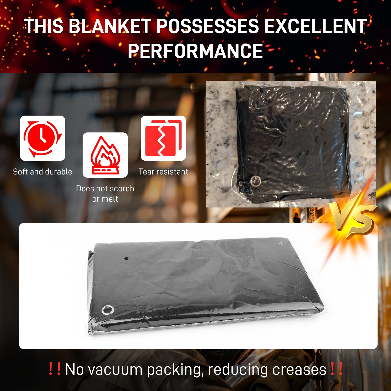 2pcs Fireproof Welding Protective Pad Blanket Insulation High Temp - 12 x 12in