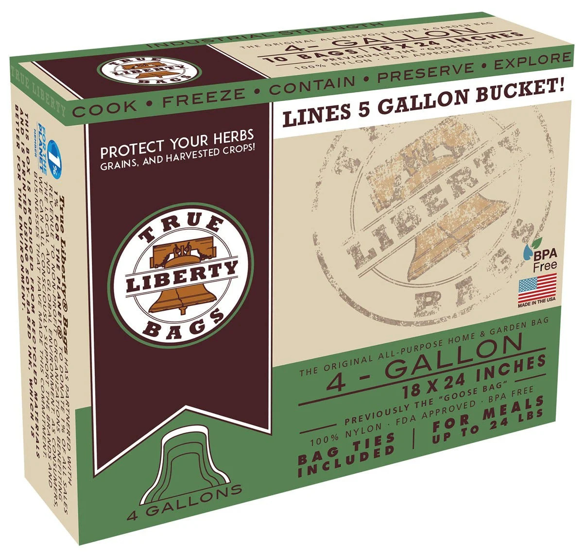 True Liberty 4 Gallon Goose Bags 18 in x 24 in (10/pack) Hydroponic