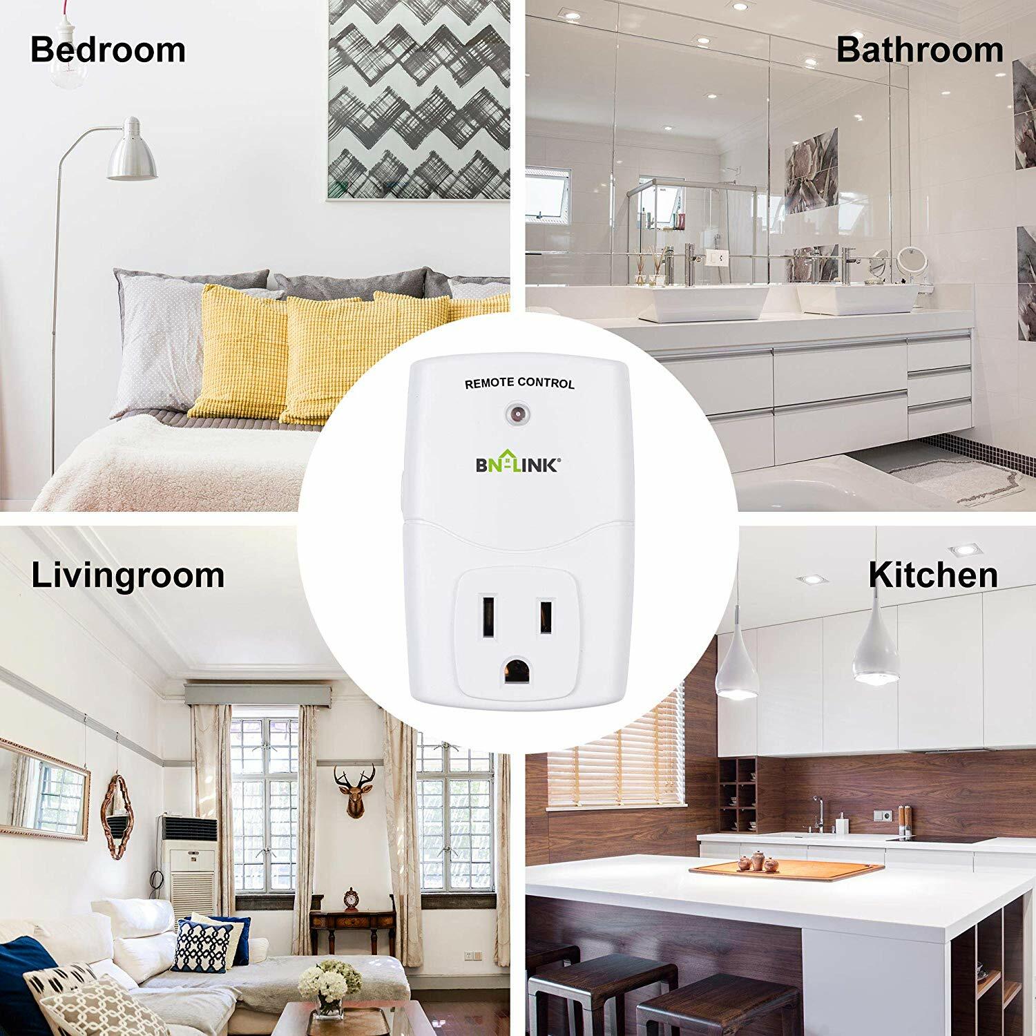 BN-LINK Mini Wireless Remote Control Outlet Switch Power Plug