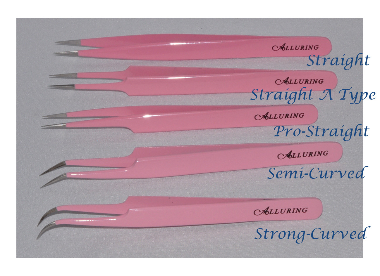 Eyelash Extension Pink Straight or Curved Tweezers - Pick your set of 2