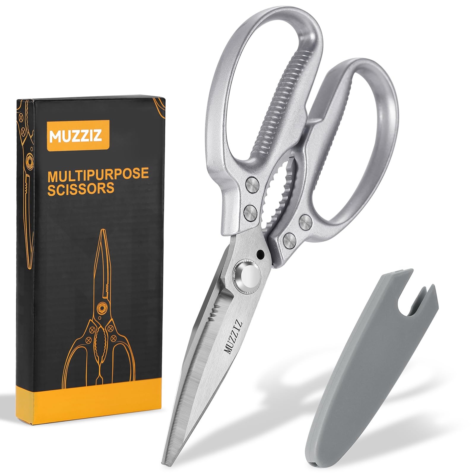 Heavy Duty Multipurpose Scissors - Cut Cardboard, Fabric, Leather, Carpet