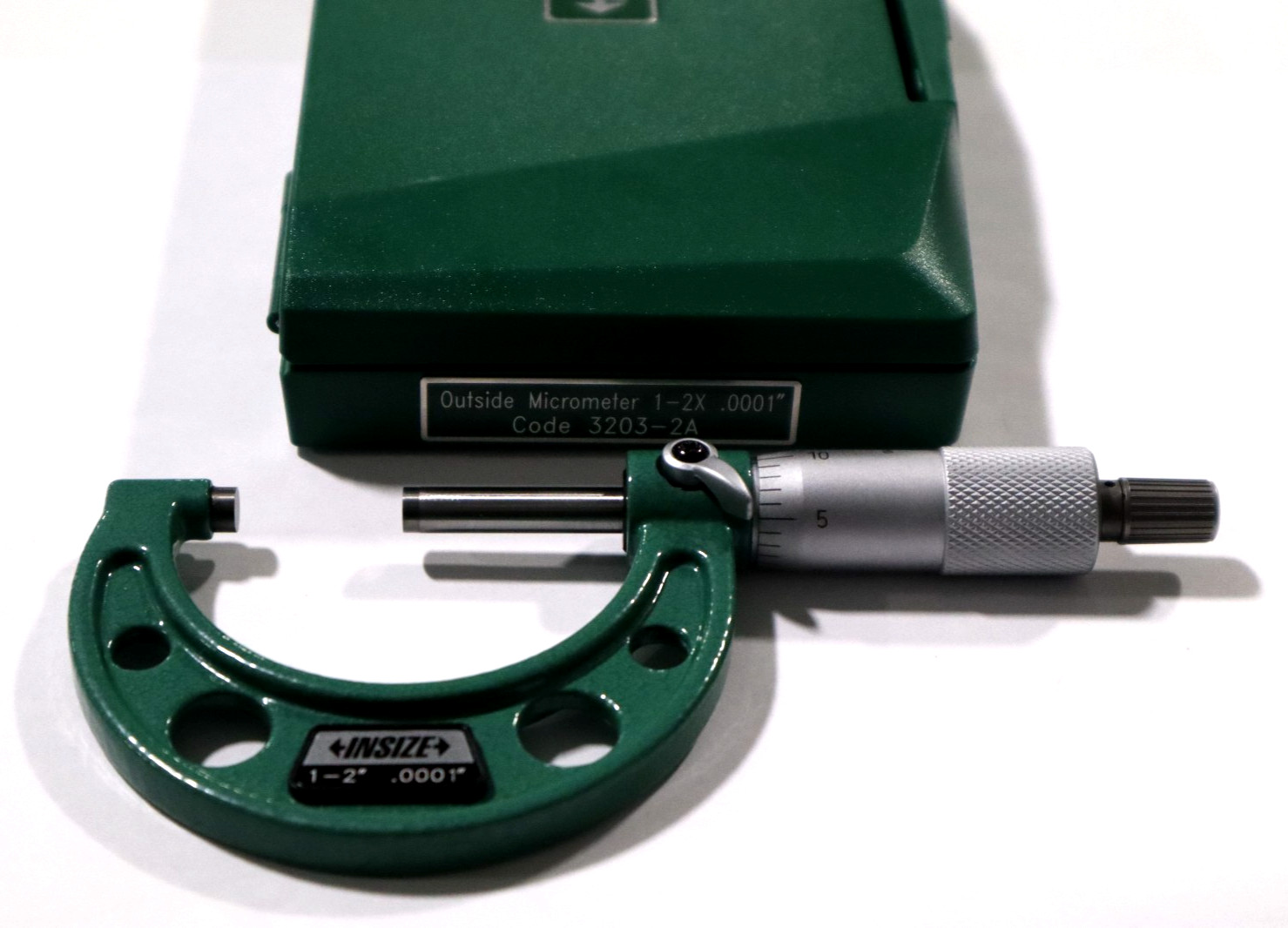 INSIZE 1-2" OUTSIDE MICROMETER, 0.0001" GRADUATION 3203-2A