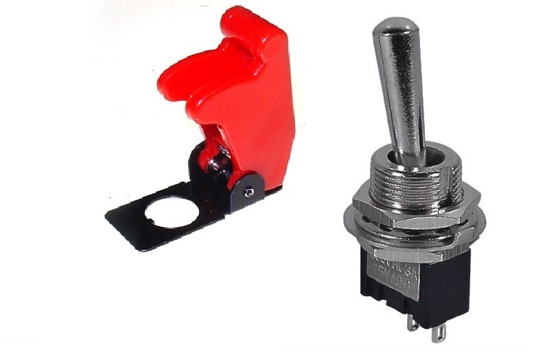 1 PC - SPST (ON-OFF) 2P MINI TOGGLE SWITCH 6AMP-125V RED COVER # 66-1230/66-5015