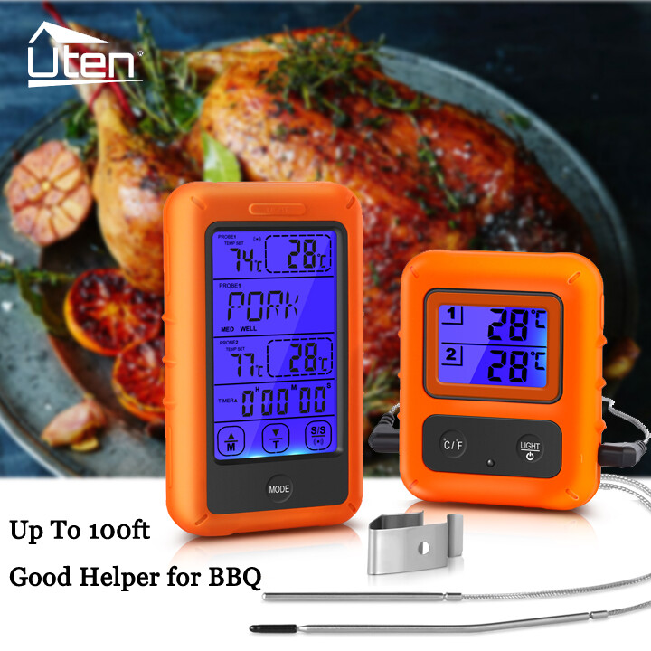 Digital Remote Meat Thermometer 300ft, Dual Probe for Cooking BBQ Grill Smoker