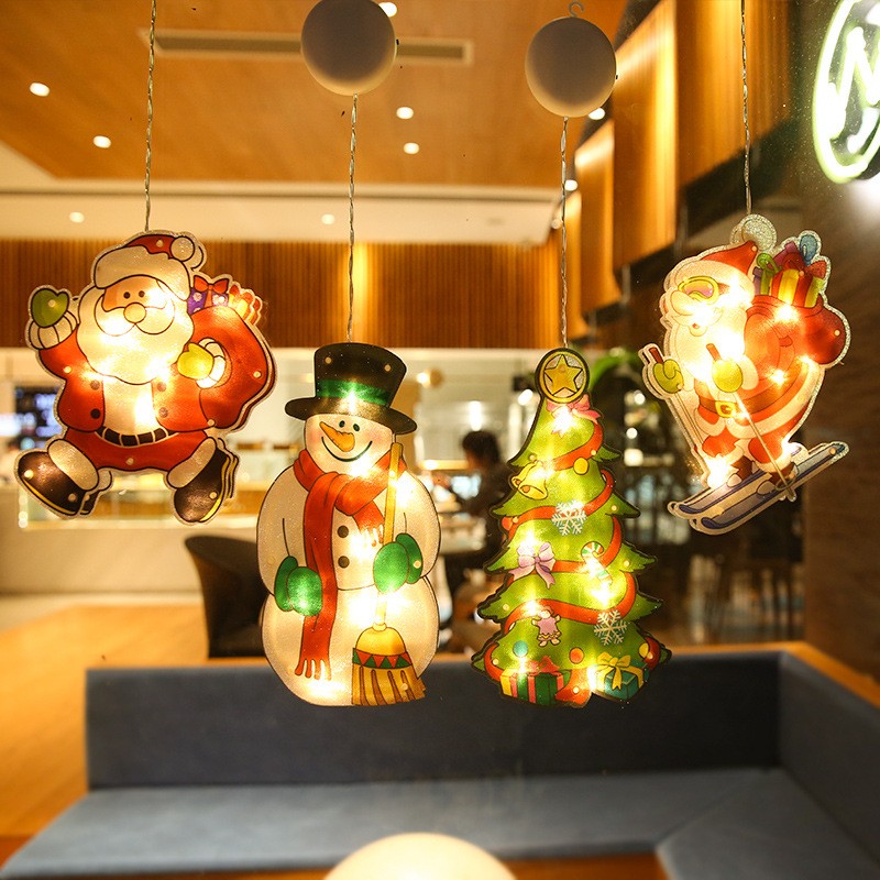 Christmas LED lights window hangings Christmas lights with suction cup hooks
